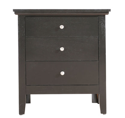 3 Drawer Nightstand - Black