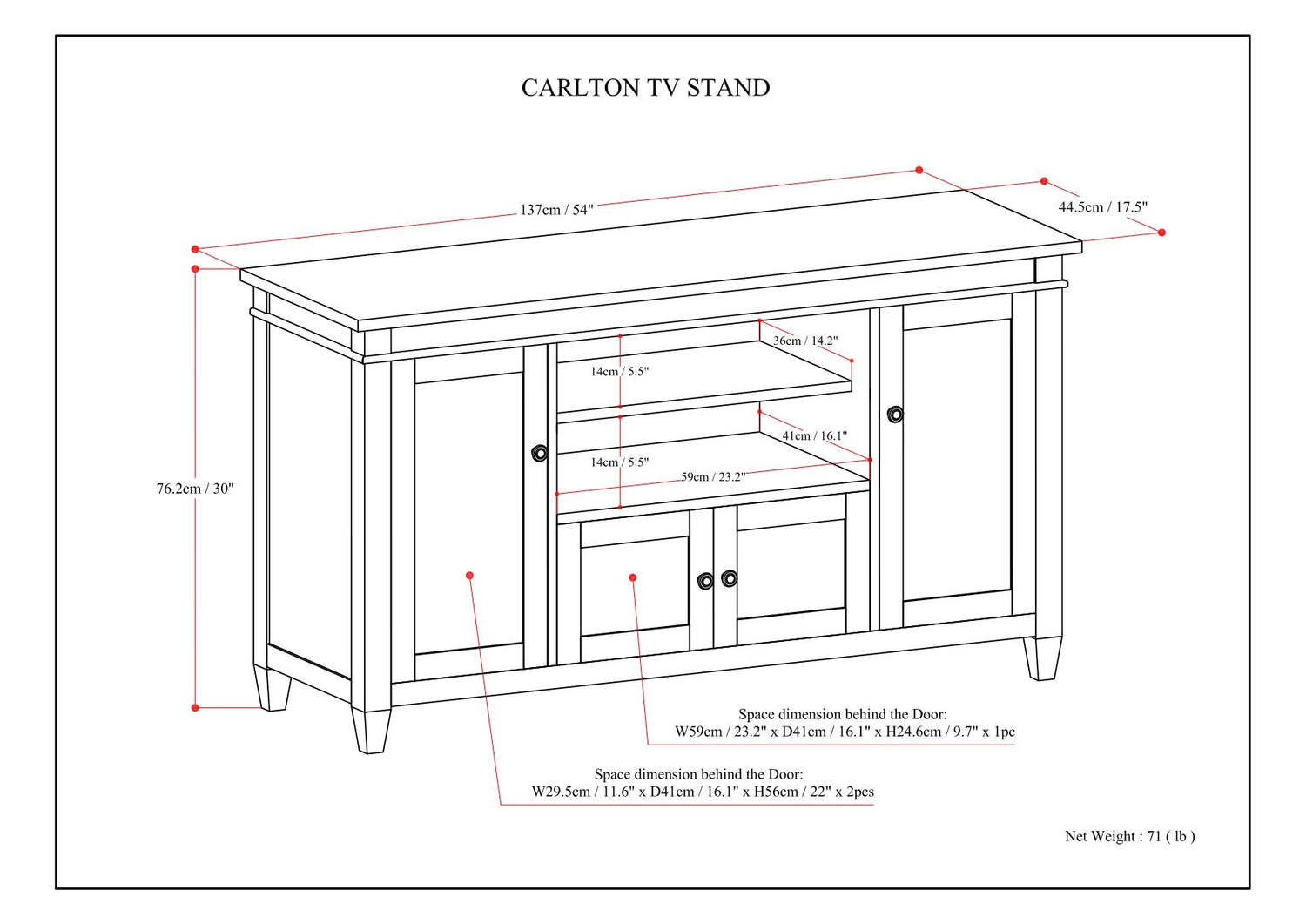 Carlton - TV Media Stand