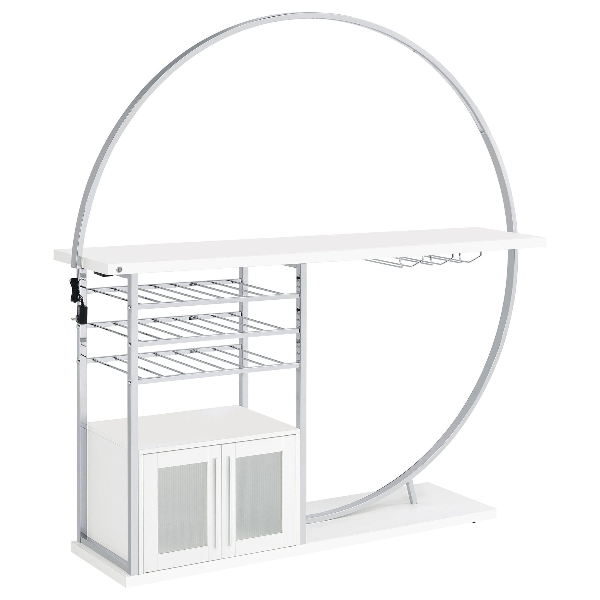 Casey - 2 Door Home Bar Storage Bar With Customizable Lighting - White