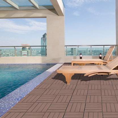 Wood Plastic Composite Deck Tiles, Sustainable Composite Decking Resist Rust, Water, Weather, Easy To Diy &amp; Maintain