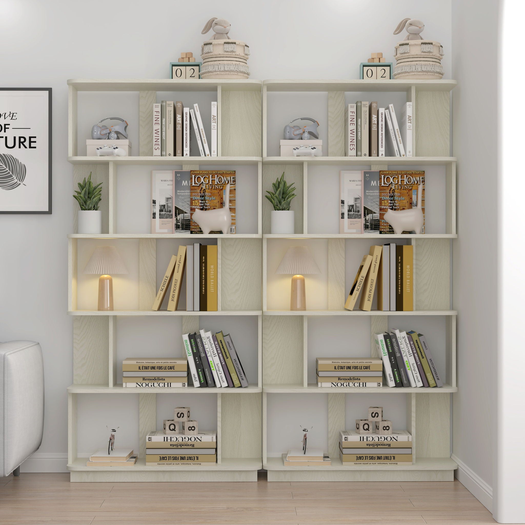 Modern 5 Tier Open Storage Bookcase