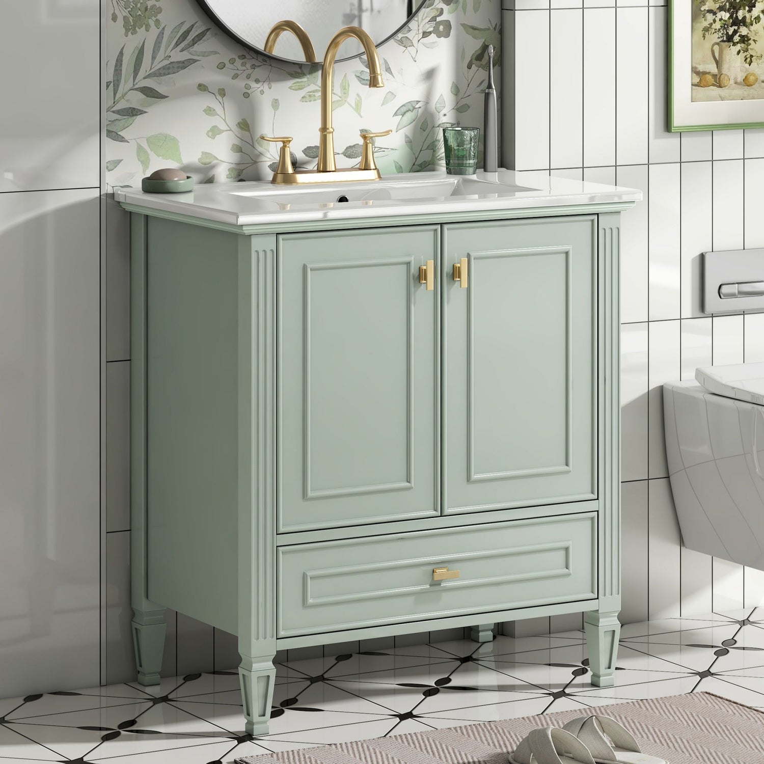 Freestanding Vanity With 1 Drawer &amp; 2 Soft Close Doors With Door Mounted Storage