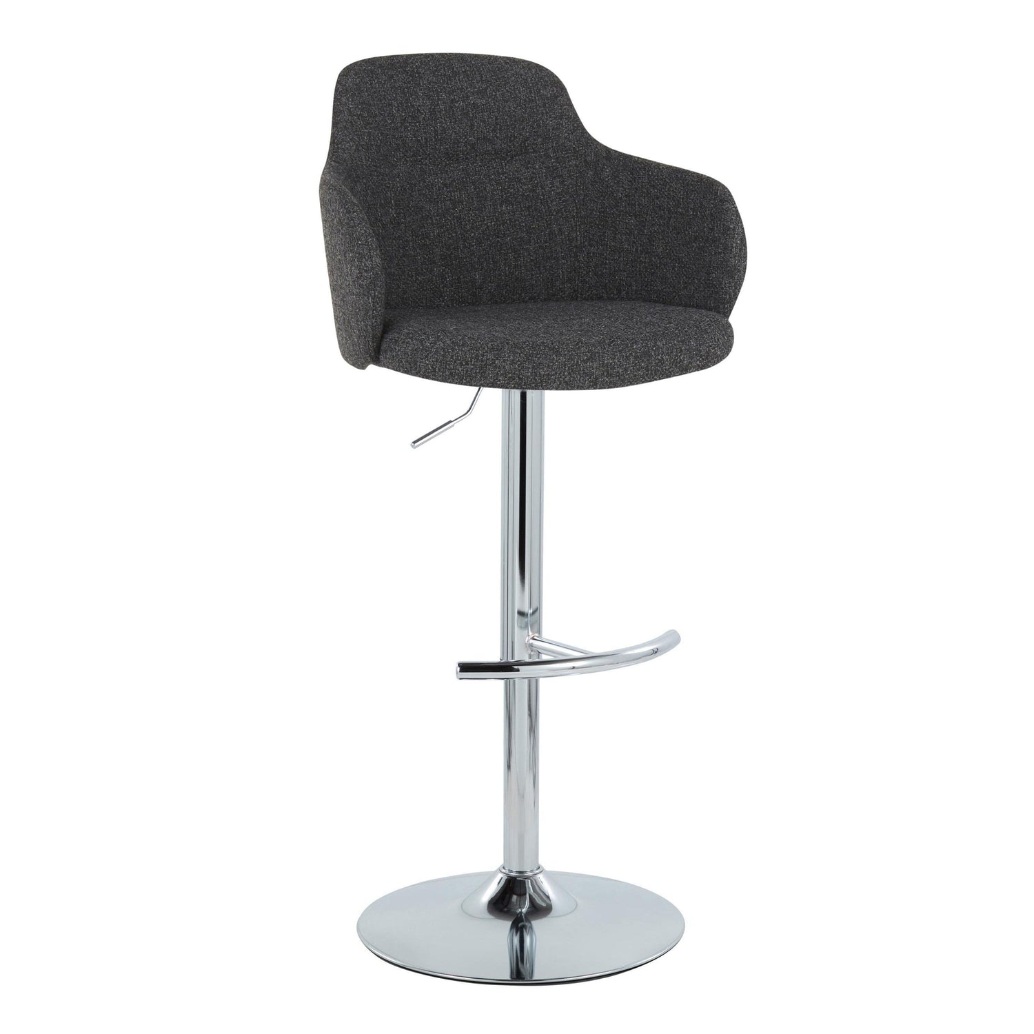 Boyne - Contemporary Adjustable Barstool With Swivel &amp; Rounded T Footrest (Set of 2)