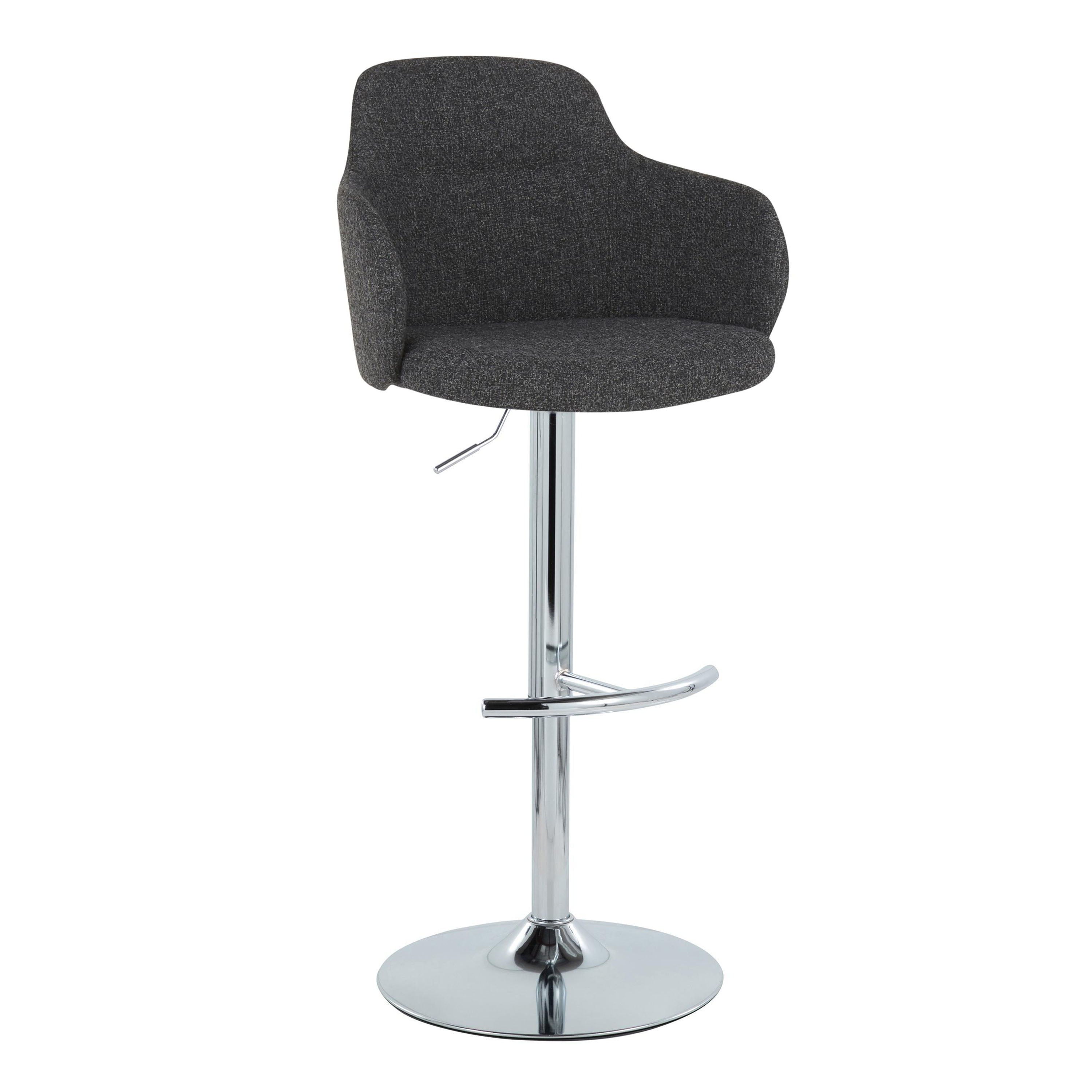 Boyne - Contemporary Adjustable Barstool With Swivel &amp; Rounded T Footrest (Set of 2)