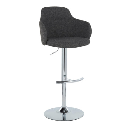 Boyne - Contemporary Adjustable Barstool With Swivel &amp; Rounded T Footrest (Set of 2)