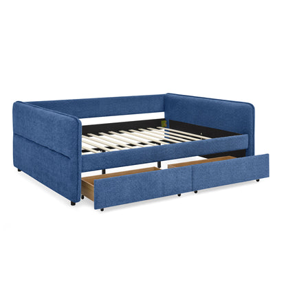 Upholstered Daybed &amp; 2 Drawers
