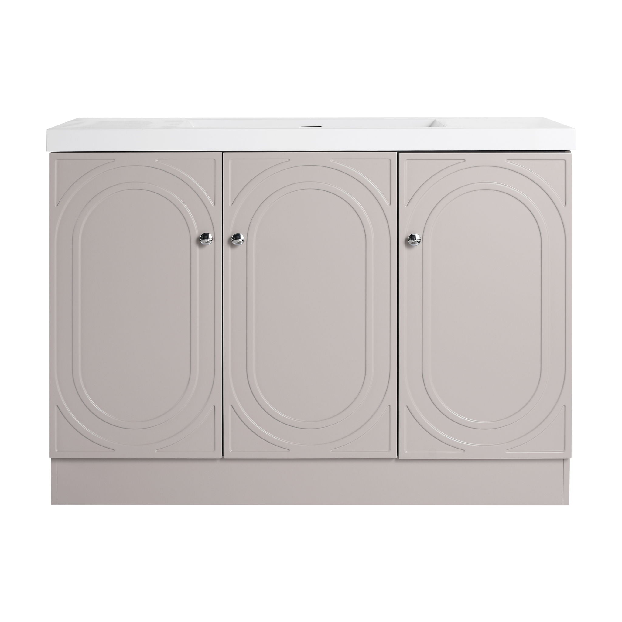 Contemporary Freestanding Bathroom Vanity With Resin Sink &amp; Soft-Close Cabinet Doors