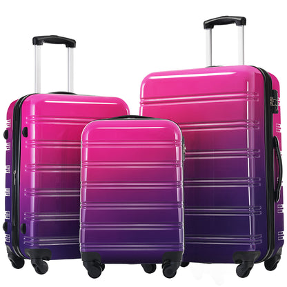 Hardshell Luggage Sets 3 Piece Gradient Color Expandable Suitcase With Spinner Wheels And Tsa Lock Lightweight 20&quot; 24&quot; 28&quot; Available