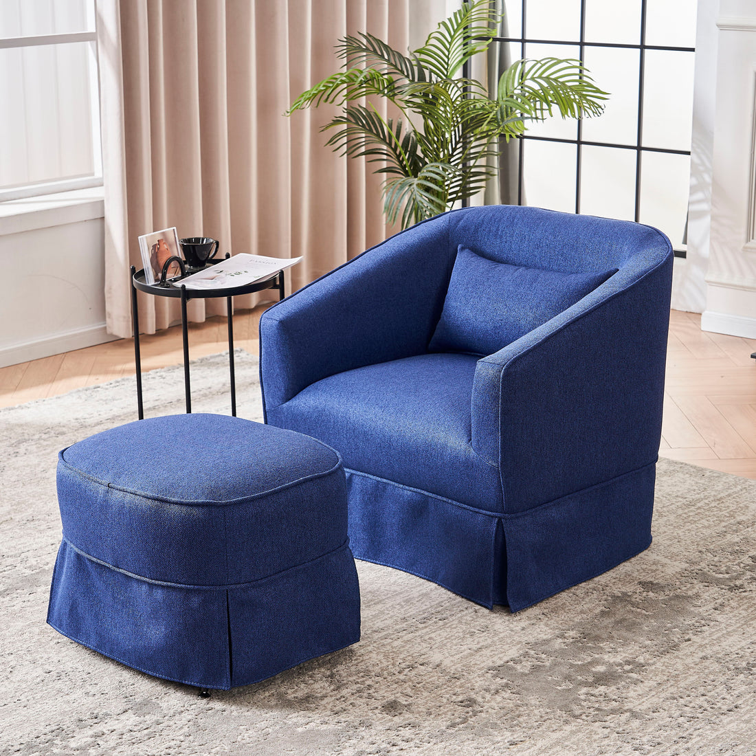 Swivel Accent Chairs Armchair For Living Room, Round Barrel Chairs