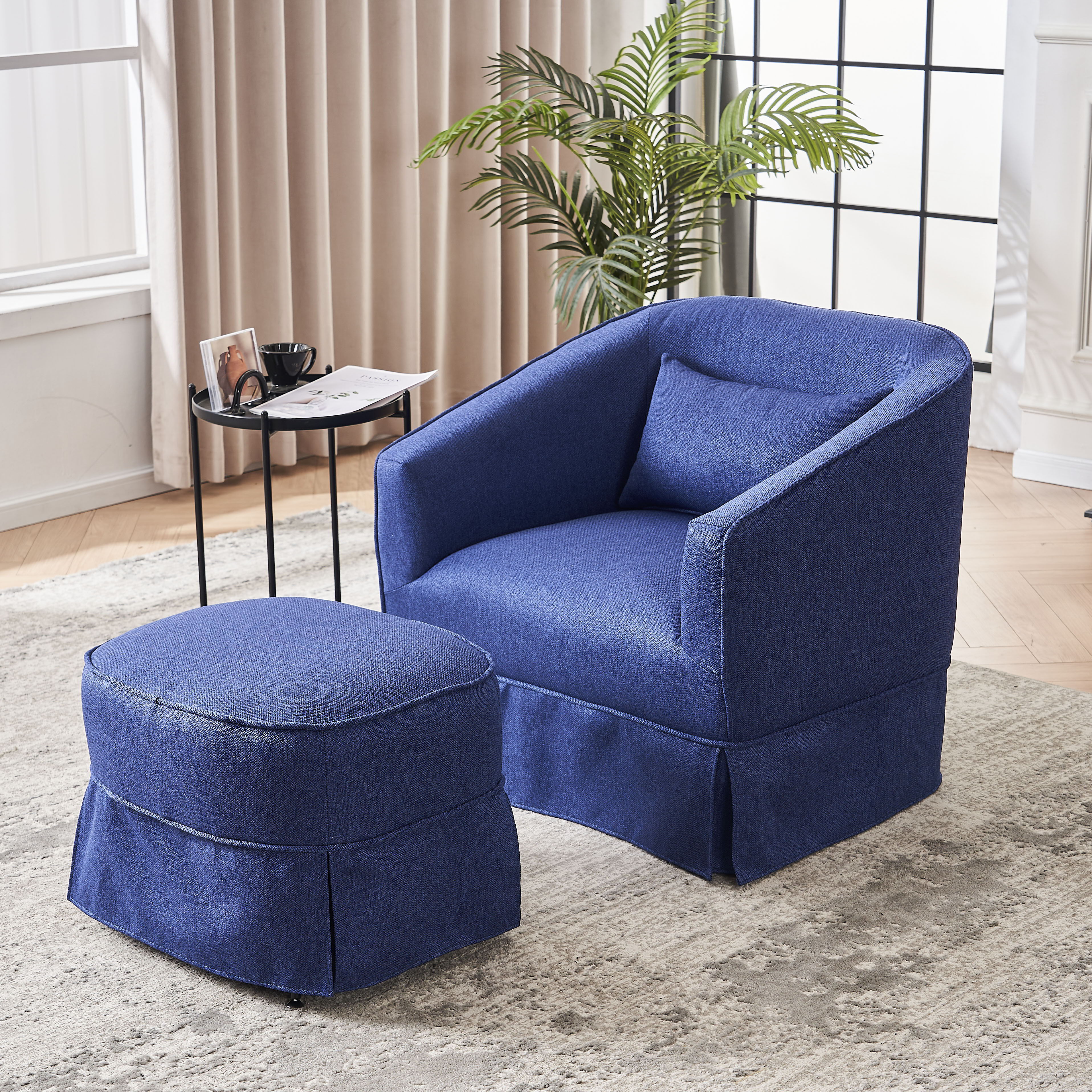 Swivel Accent Chairs Armchair For Living Room, Round Barrel Chairs