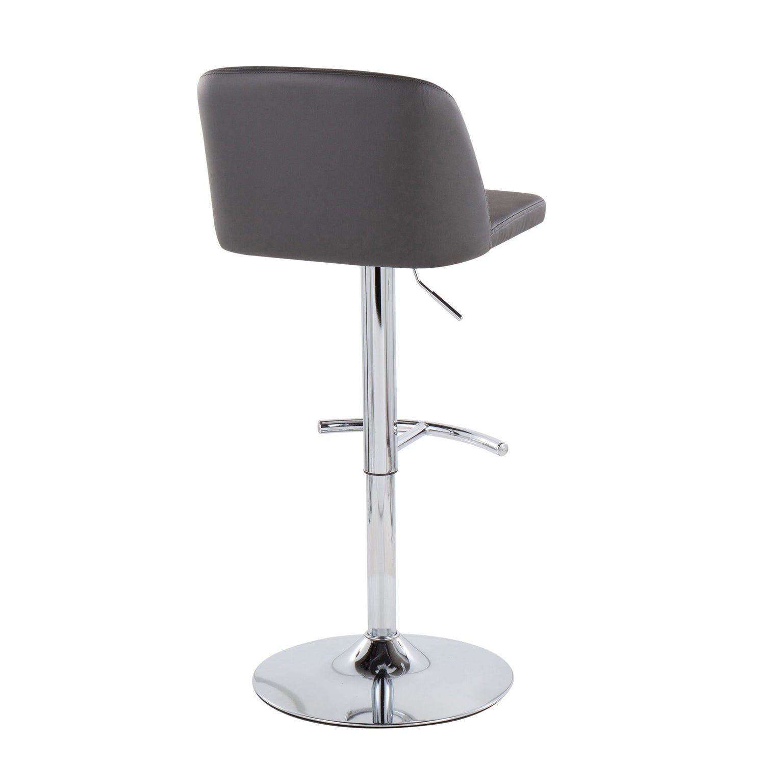 Toriano - Contemporary Adjustable Barstool With Swivel &amp; Rounded T Footrest (Set of 2)