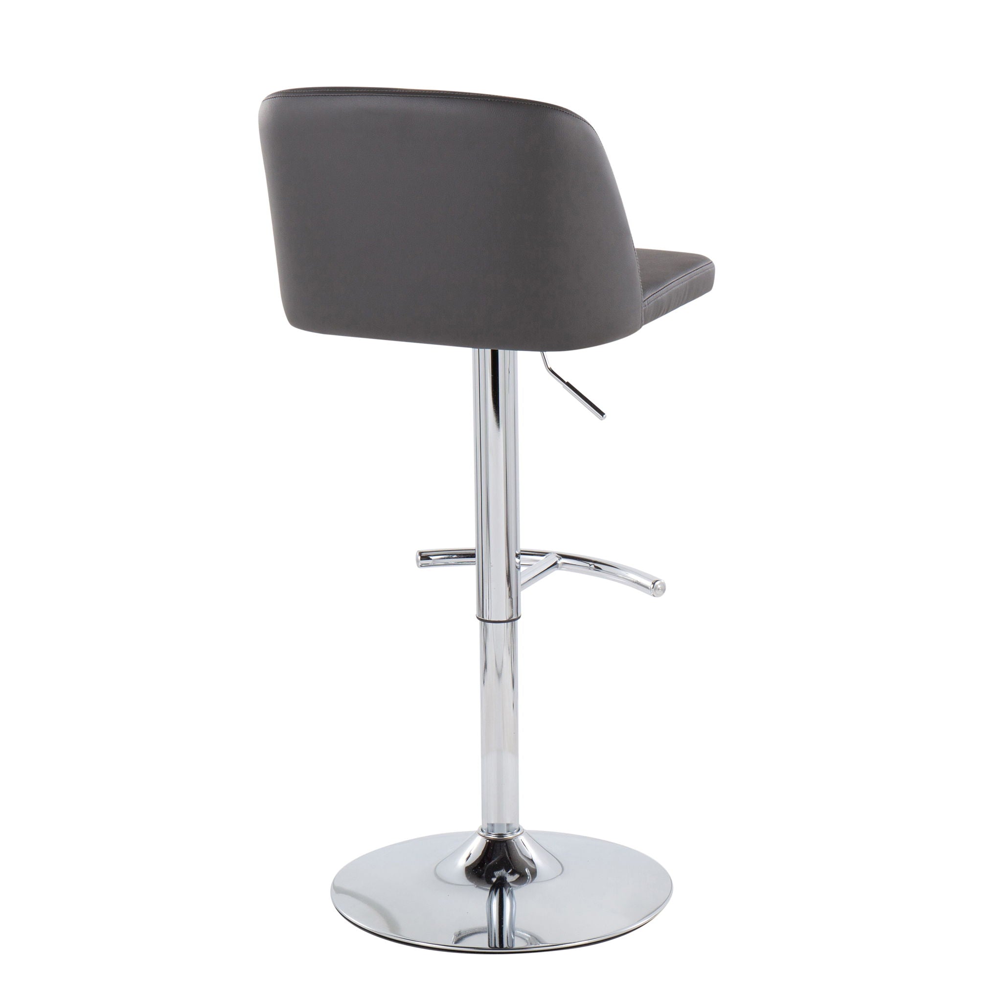 Toriano - Contemporary Adjustable Barstool With Swivel &amp; Rounded T Footrest (Set of 2)