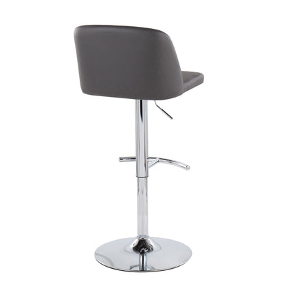 Toriano - Contemporary Adjustable Barstool With Swivel &amp; Rounded T Footrest (Set of 2)