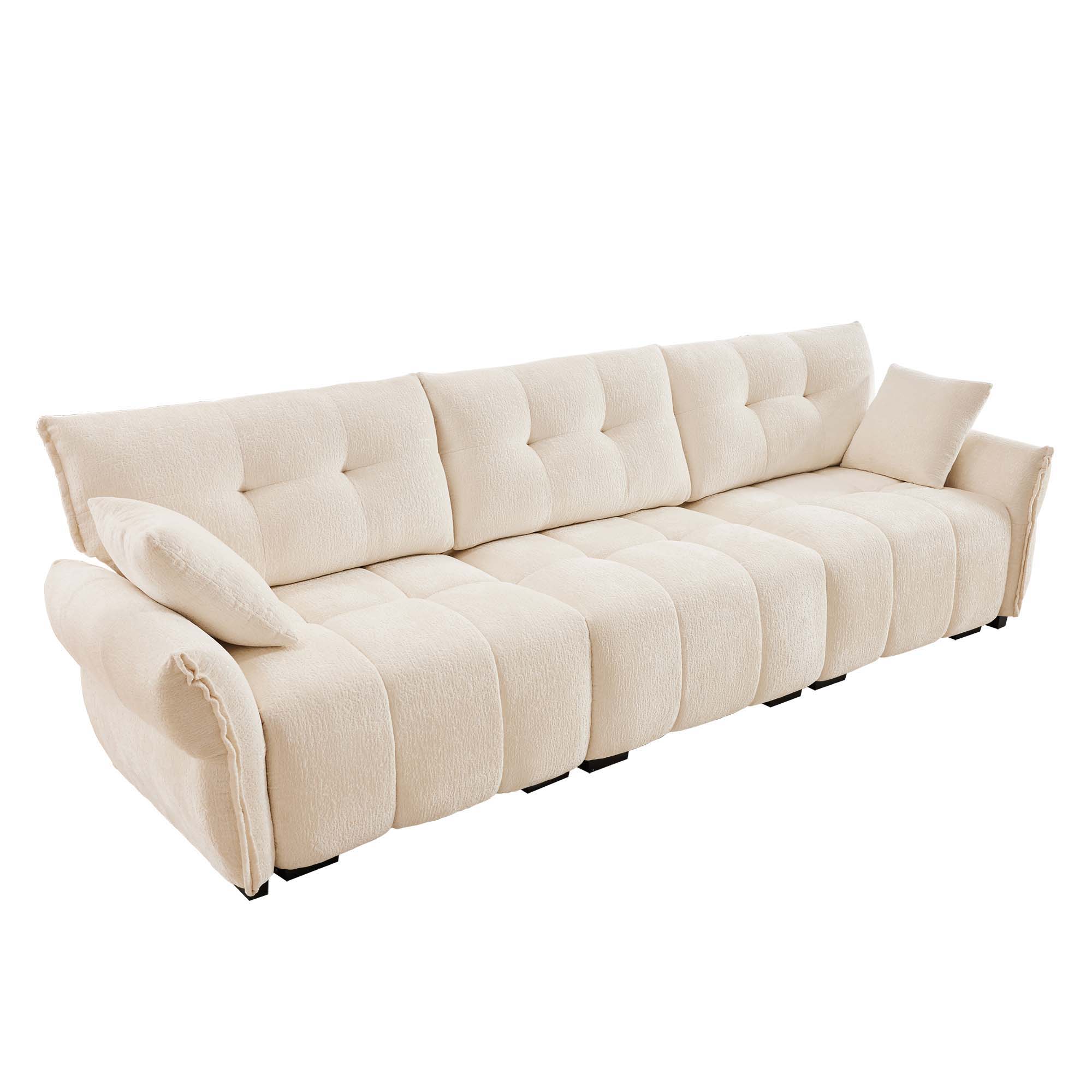 Modern Sofa &amp; Pillows, Textured Cover, High Rebound Cushions