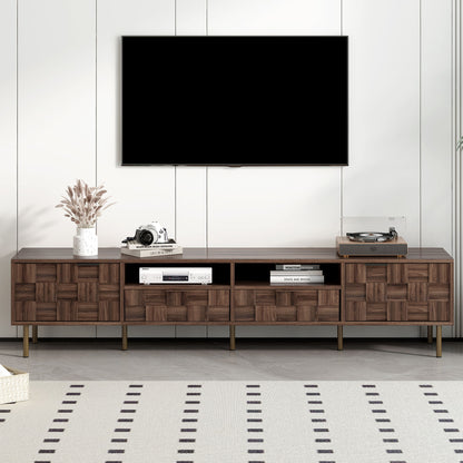 Mid Century TV Stand With 2 Drawers, Media Console Table For Tvs Up To 85&