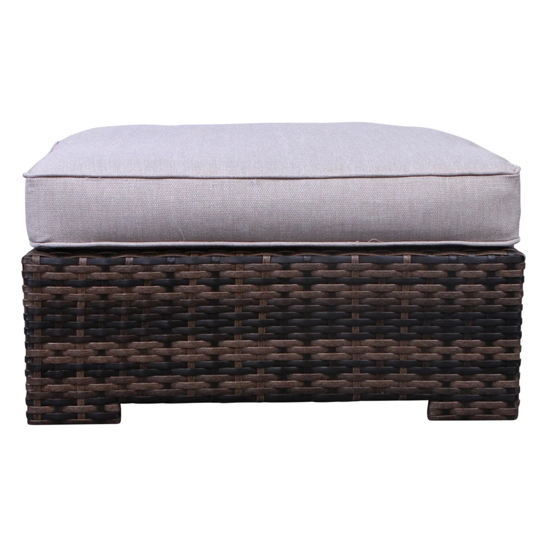 Wide Hand Patio Sectional With Cushions - Brown