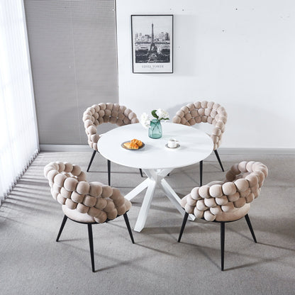 Modern Chair With Tube Legs, Soft Cushions And Comfortable Backrest