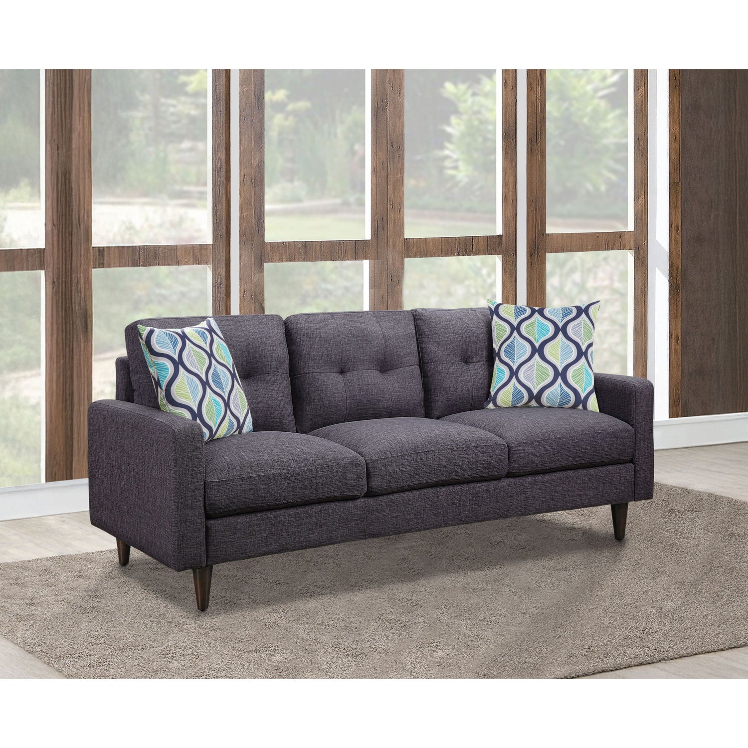 Montebello - Tufted Sofa With Track Arm Upholstered - Gray