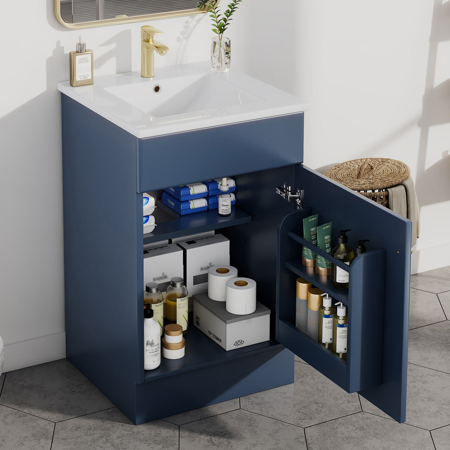 Bathroom Vanity With Sink, Cabinet With Adjustable Shelf