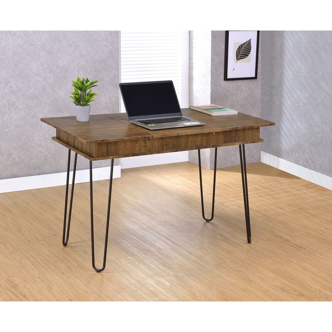Writing Desk With 4 Hidden Storages - Brown