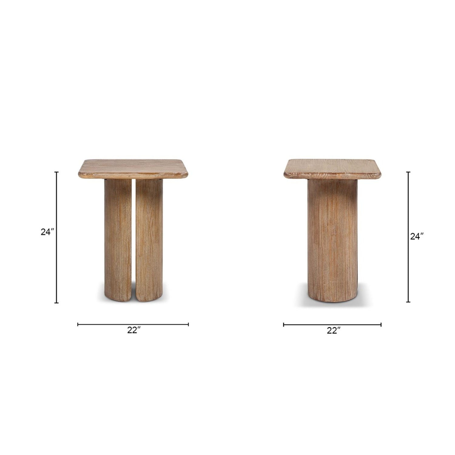 Sonoma - Square Pedestal Side Table - Antique Brown