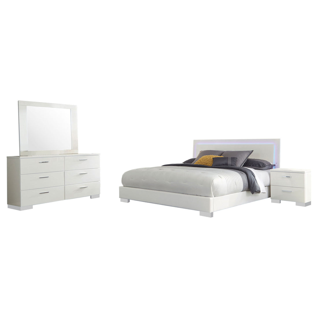 Dulcey - Bedroom Set &amp; LED Lighting