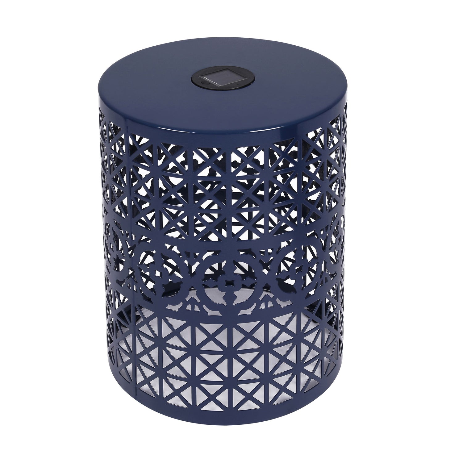 Modern Iron Solar Side Table With Built - In Light