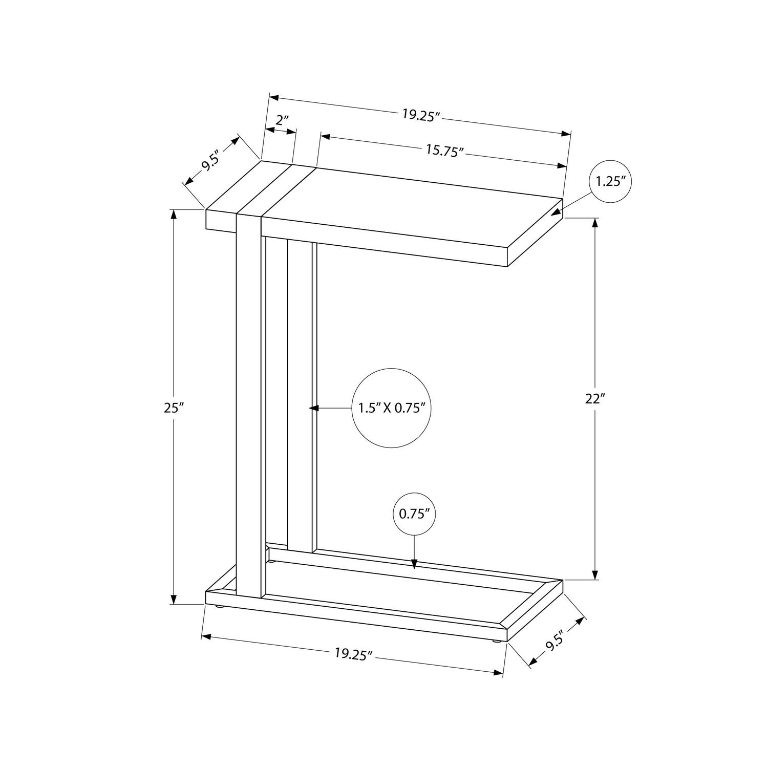 Accent Table, C - Shaped, Contemporary &amp; Modern Stylish Design