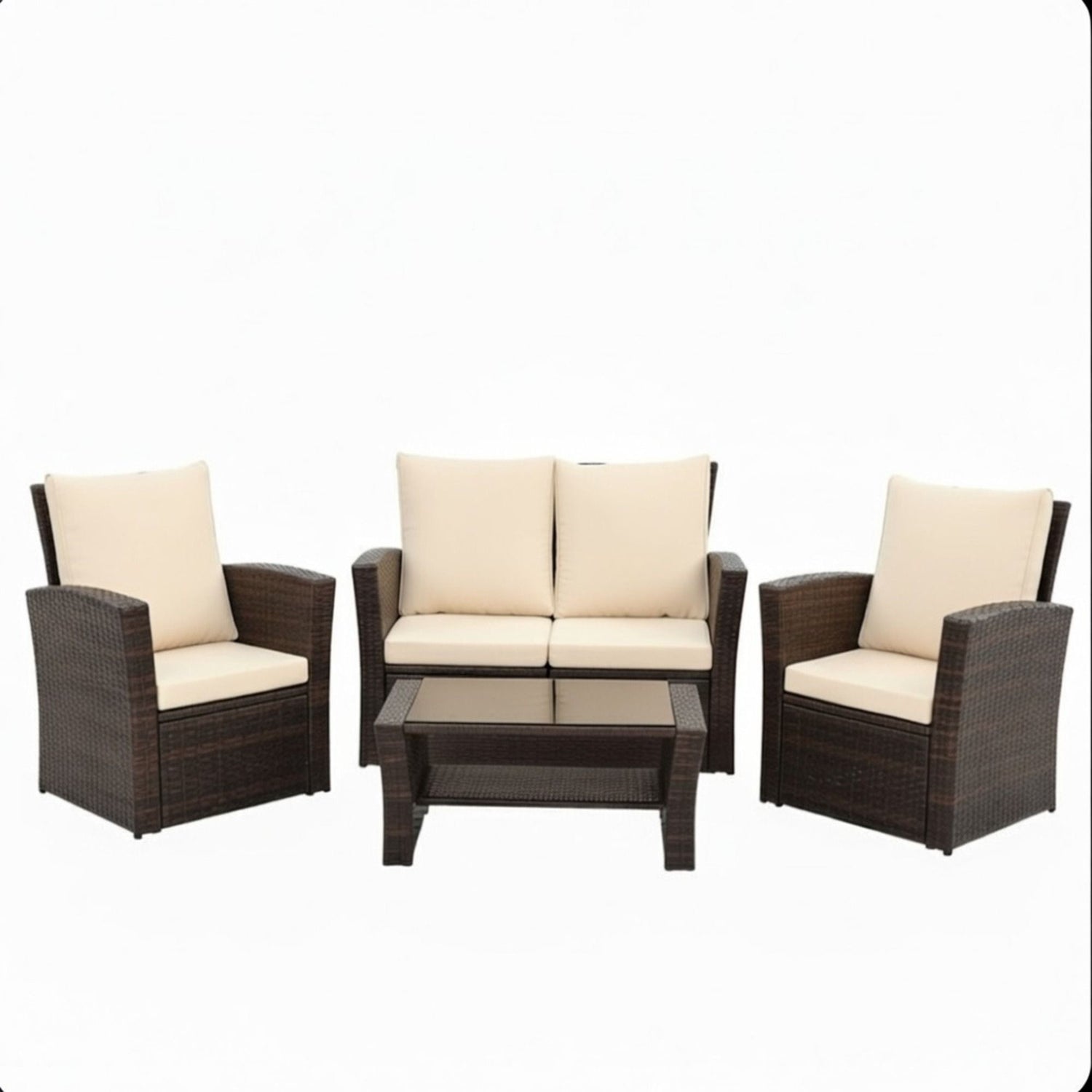 Modern Patio Set With Table And Cushions