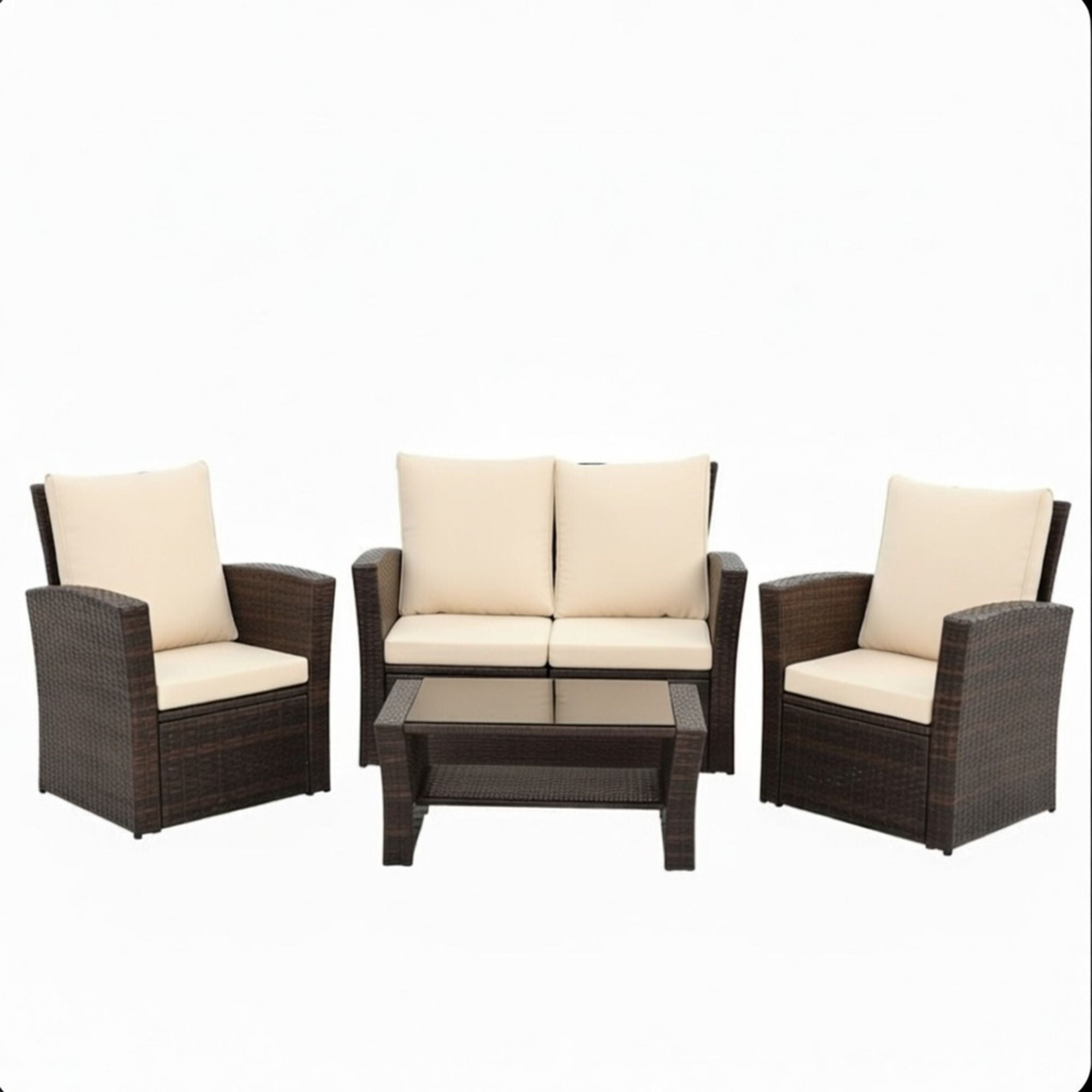 Modern Patio Set With Table And Cushions