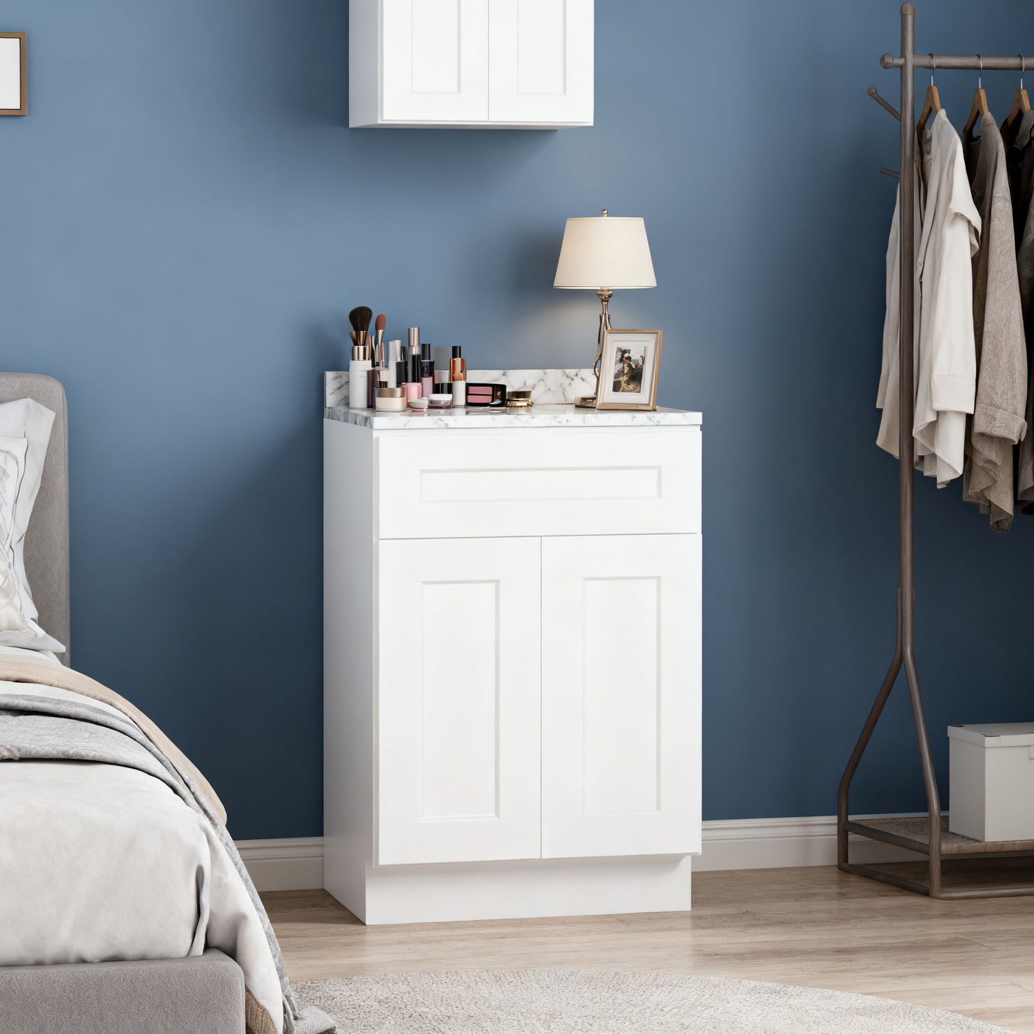 Shaker Base Cabinet With Soft-Close Drawer &amp; Double Doors, Adjustable Shelf