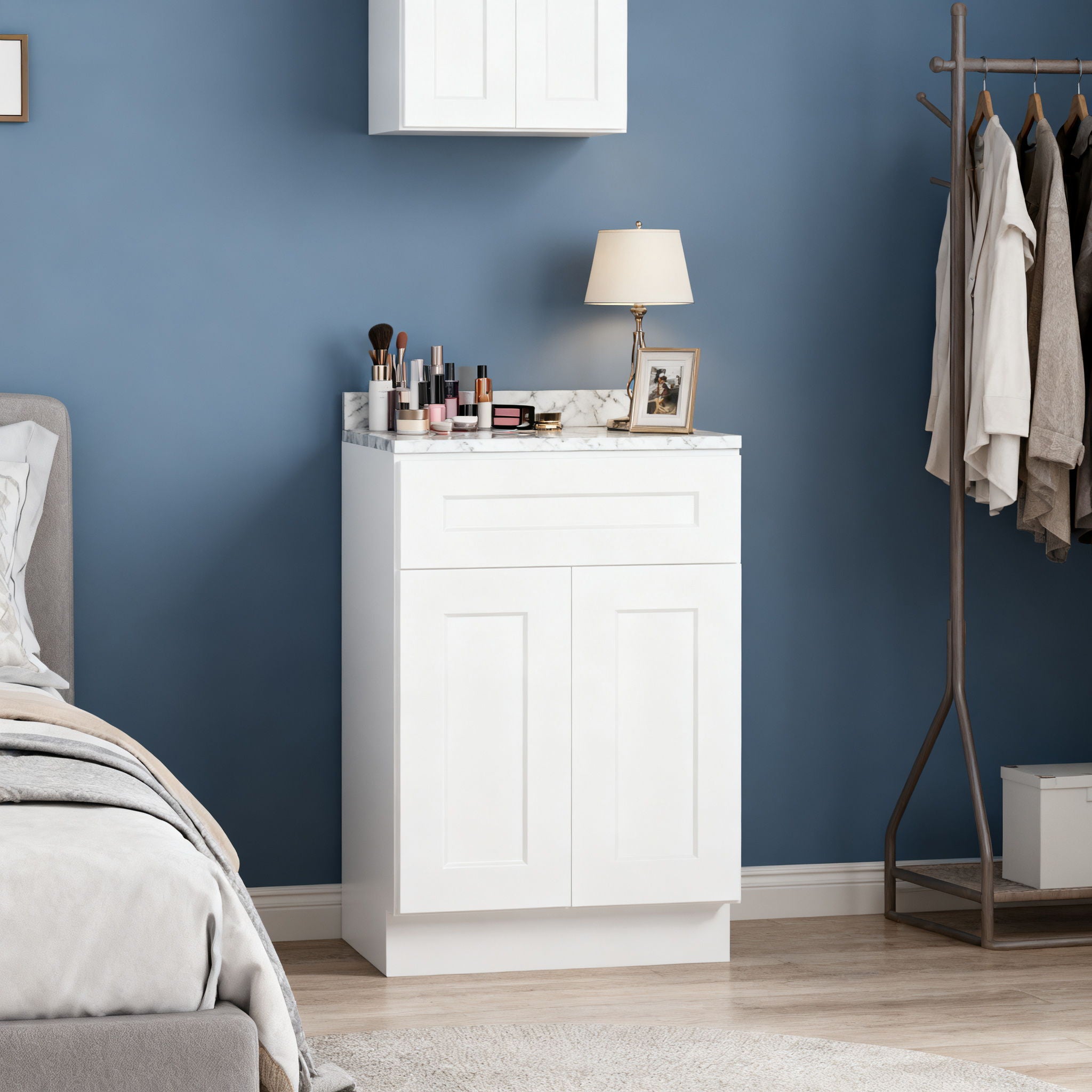 Shaker Base Cabinet With Soft-Close Drawer &amp; Double Doors, Adjustable Shelf