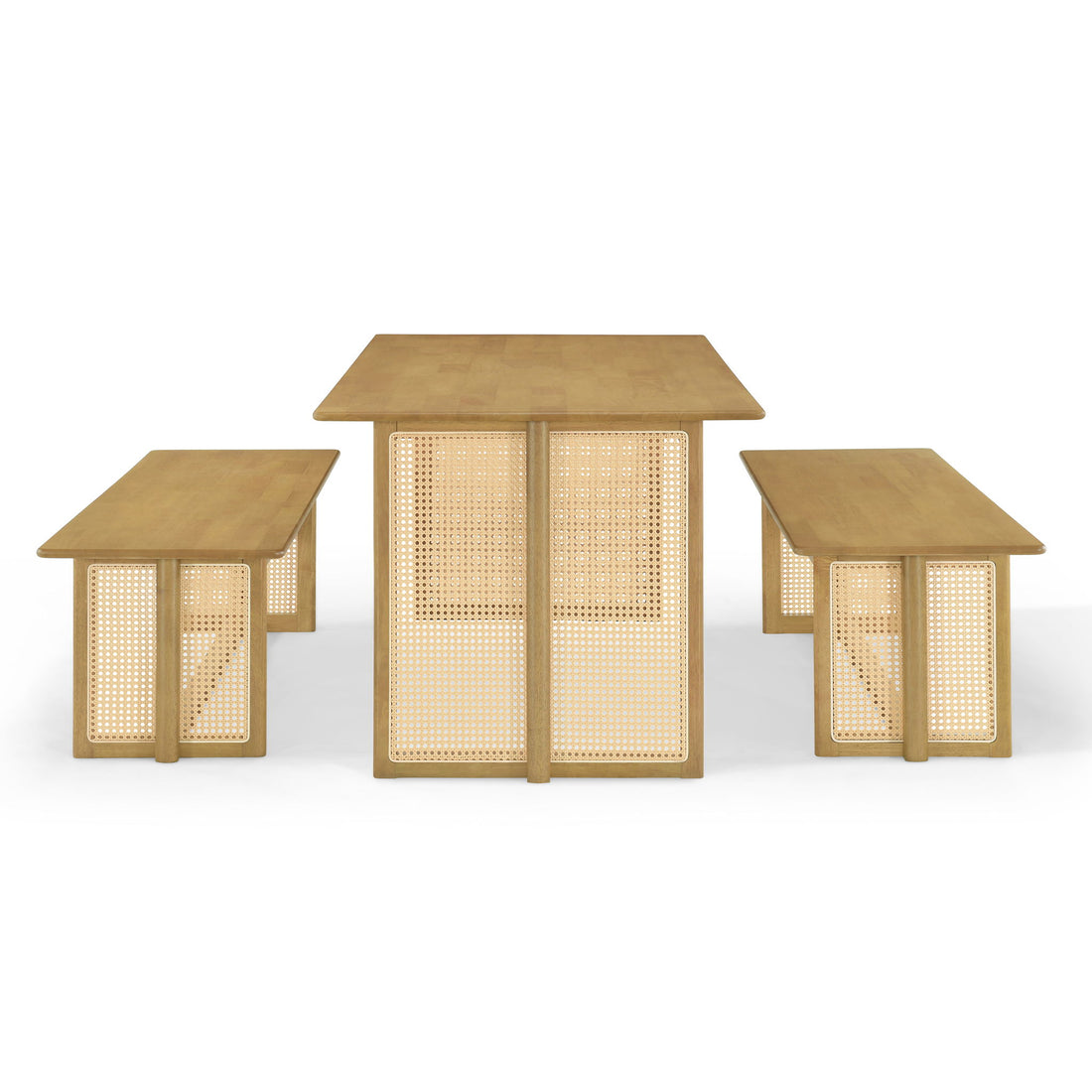 Dining Set, 1 Table &amp; 2 Benches