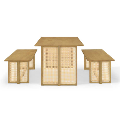 Dining Set, 1 Table &amp; 2 Benches