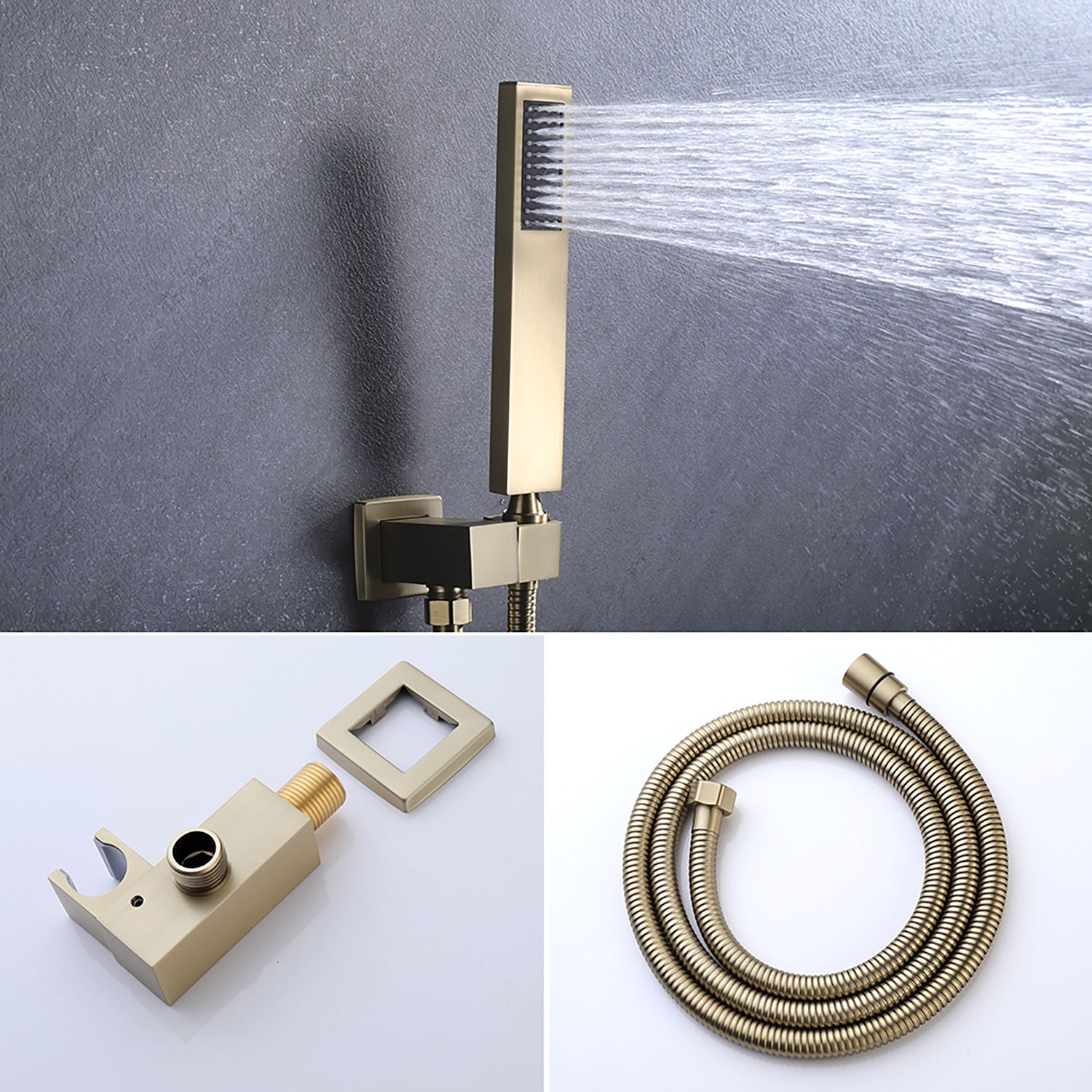 12&quot; Ceiling Mount Shower System With Rain Mixer And Handheld Shower