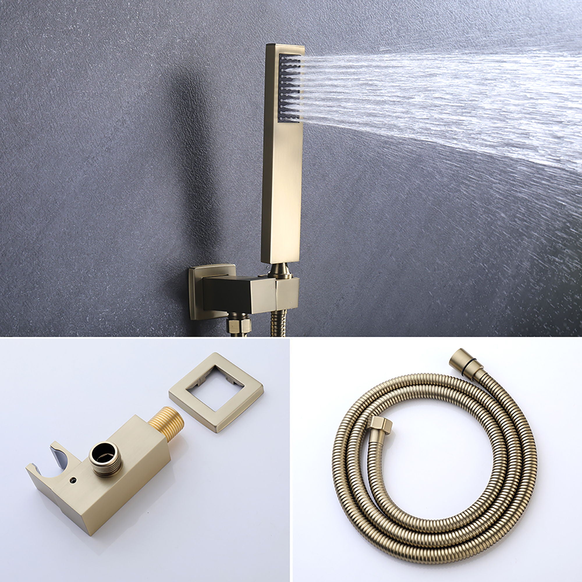 12&quot; Ceiling Mount Shower System With Rain Mixer And Handheld Shower