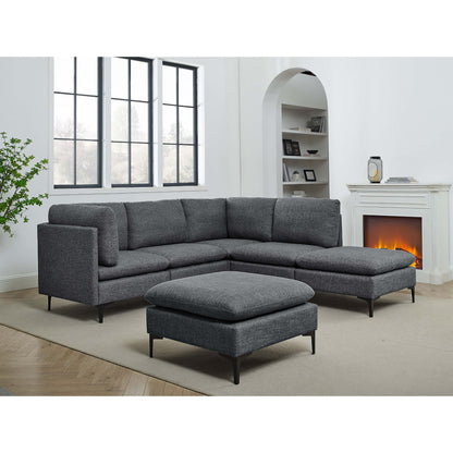 Upholstered Modular Sectional &amp; Tall Legs