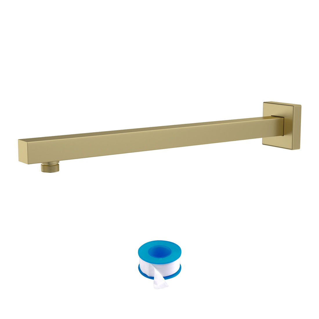 Wall Mounted Shower Arm With Flange, 16&quot; Stainless Steel For Rain Shower Heads - Gold