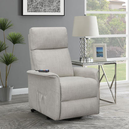 Upholstered Power Lift Recliner With Wired Remote