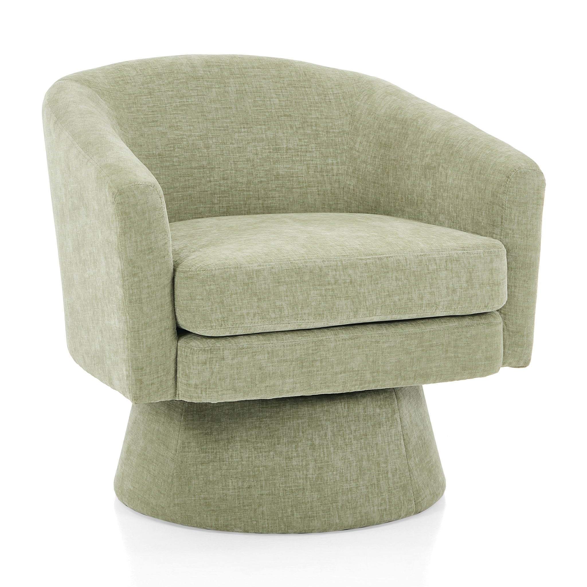 Swivel Barrel Chair With Cushioning For Living Room &amp; Office, 360° Rotating - Green