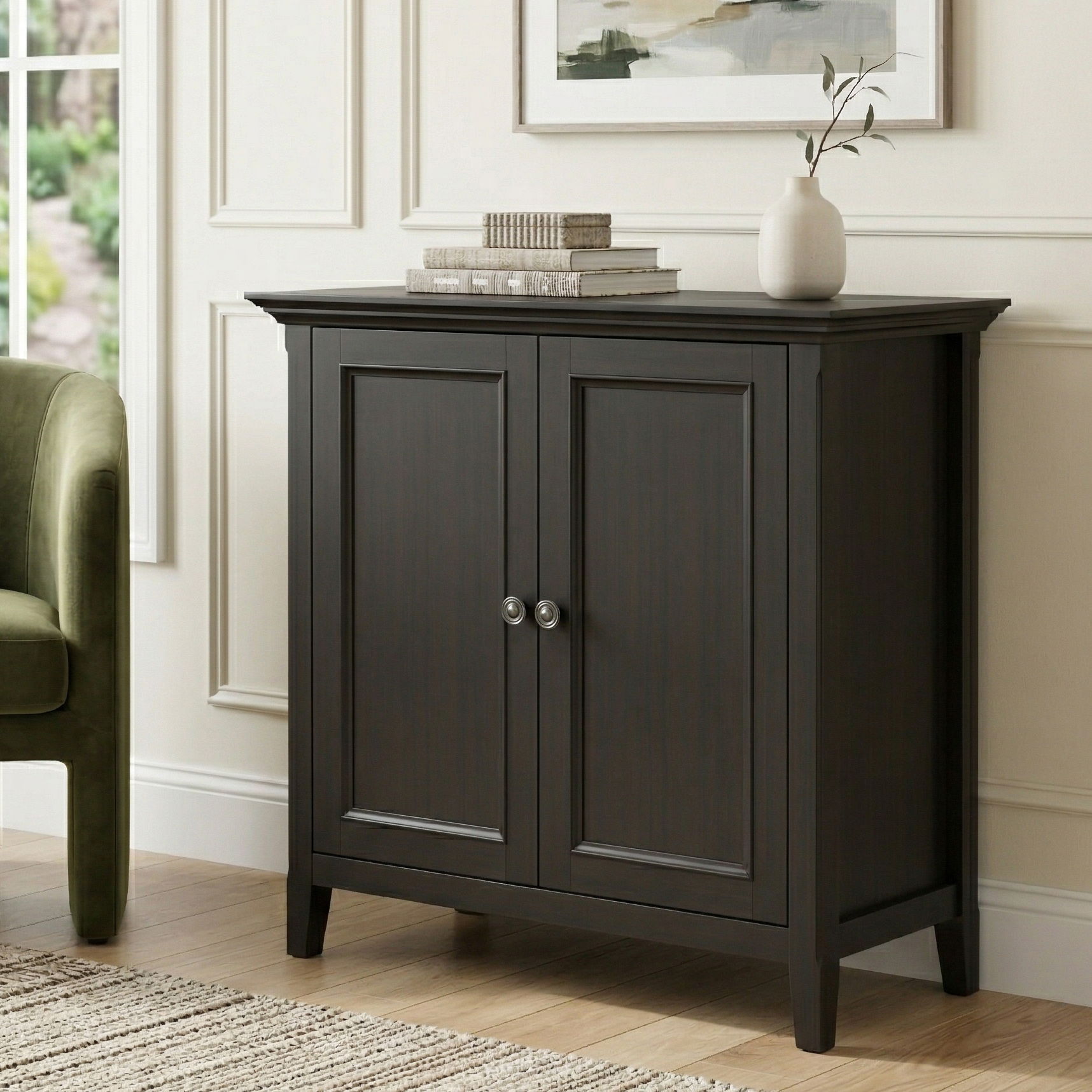 Amherst - 2 Door Storage Cabinet &amp; Adjustable Shelving - Brown