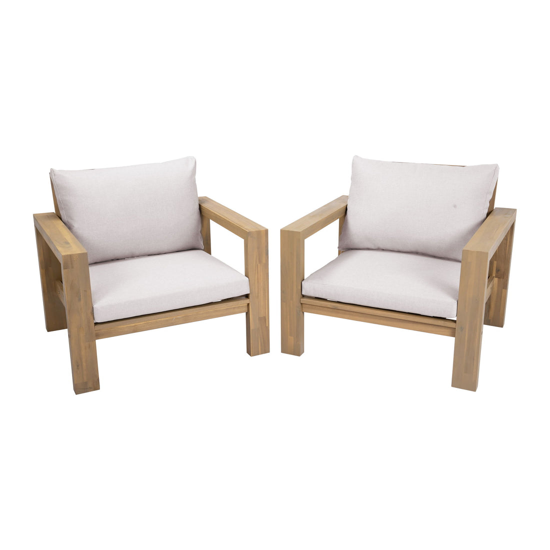 Stylish Outdoor Chair Set With Cushions For Garden (Set of 2)