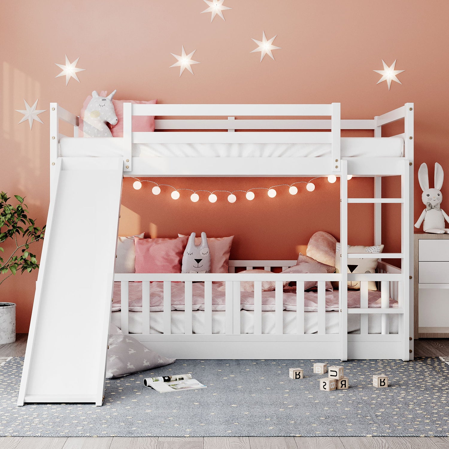 Functional Bunk Bed &amp; Convertible Ladder And Slide