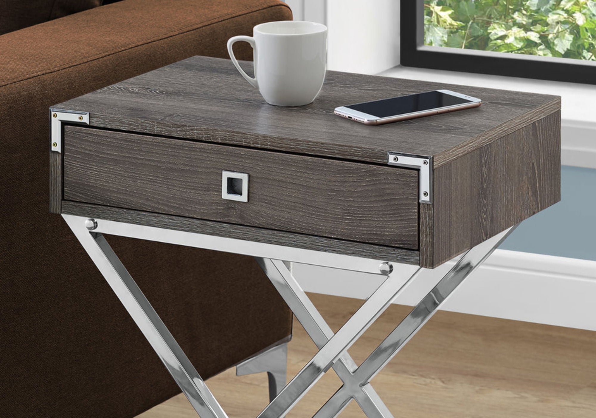 Accent Side Table, Storage Drawer, Stylish Design Contemporary &amp; Modern