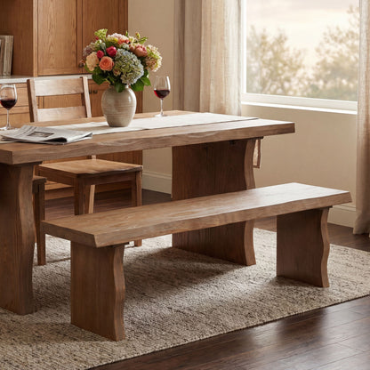 Indoor Dining Bench, Fits 3 People - Pine