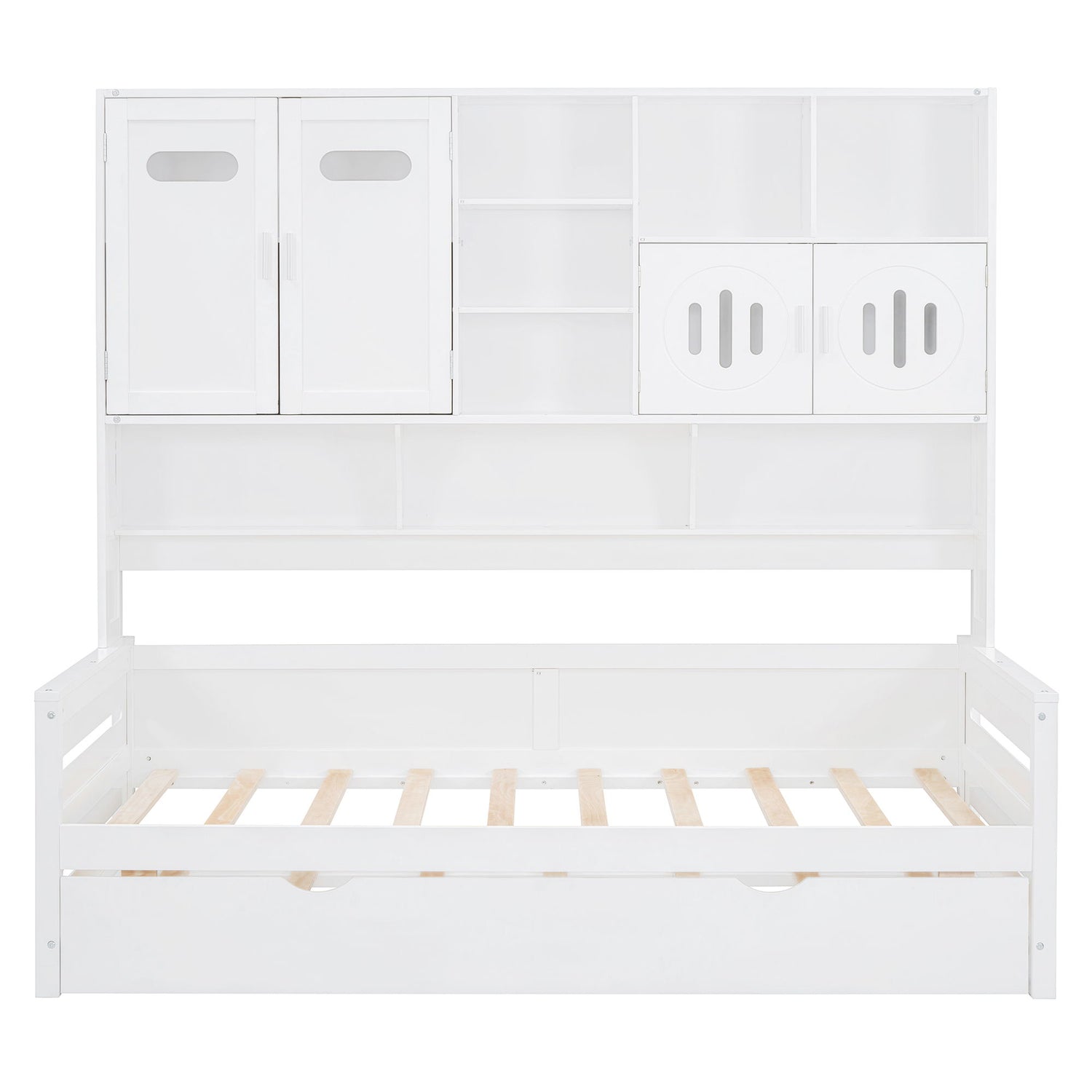 Daybed With All-In-One Cabinet And Shelf