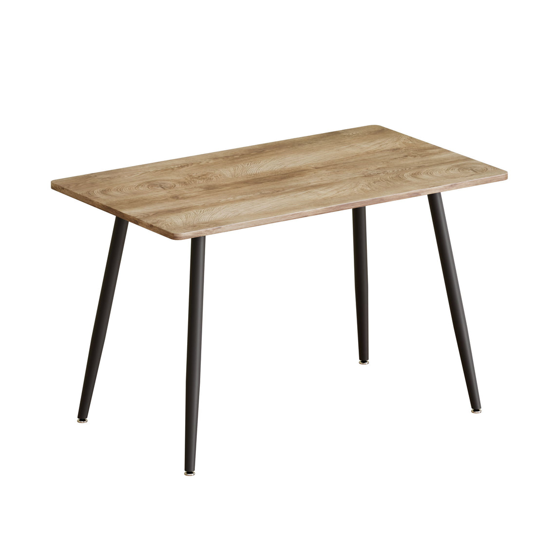 Modern Minimalist 47&quot; Wood Dining Table With Metal Legs For 4 - Wood