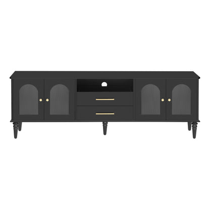 TV Stand For TVs Up To 75", Entertainment Center Media Console For Living Room - Black