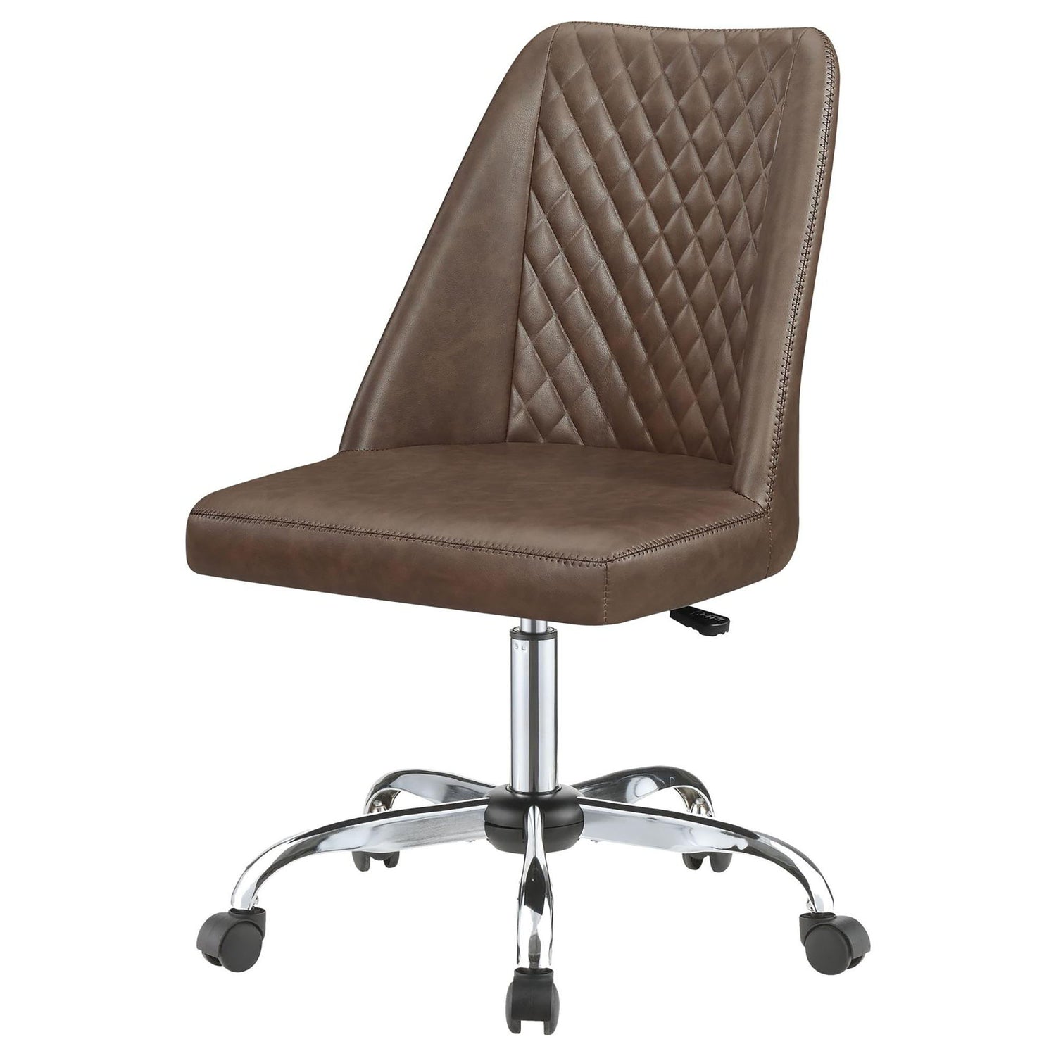 Adjustable Office Chair With Diamond Tufted Backrest Base - Brown
