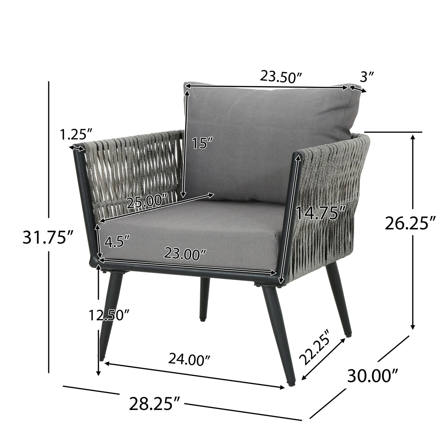 Oceanus - Chat Set Chair - Gray
